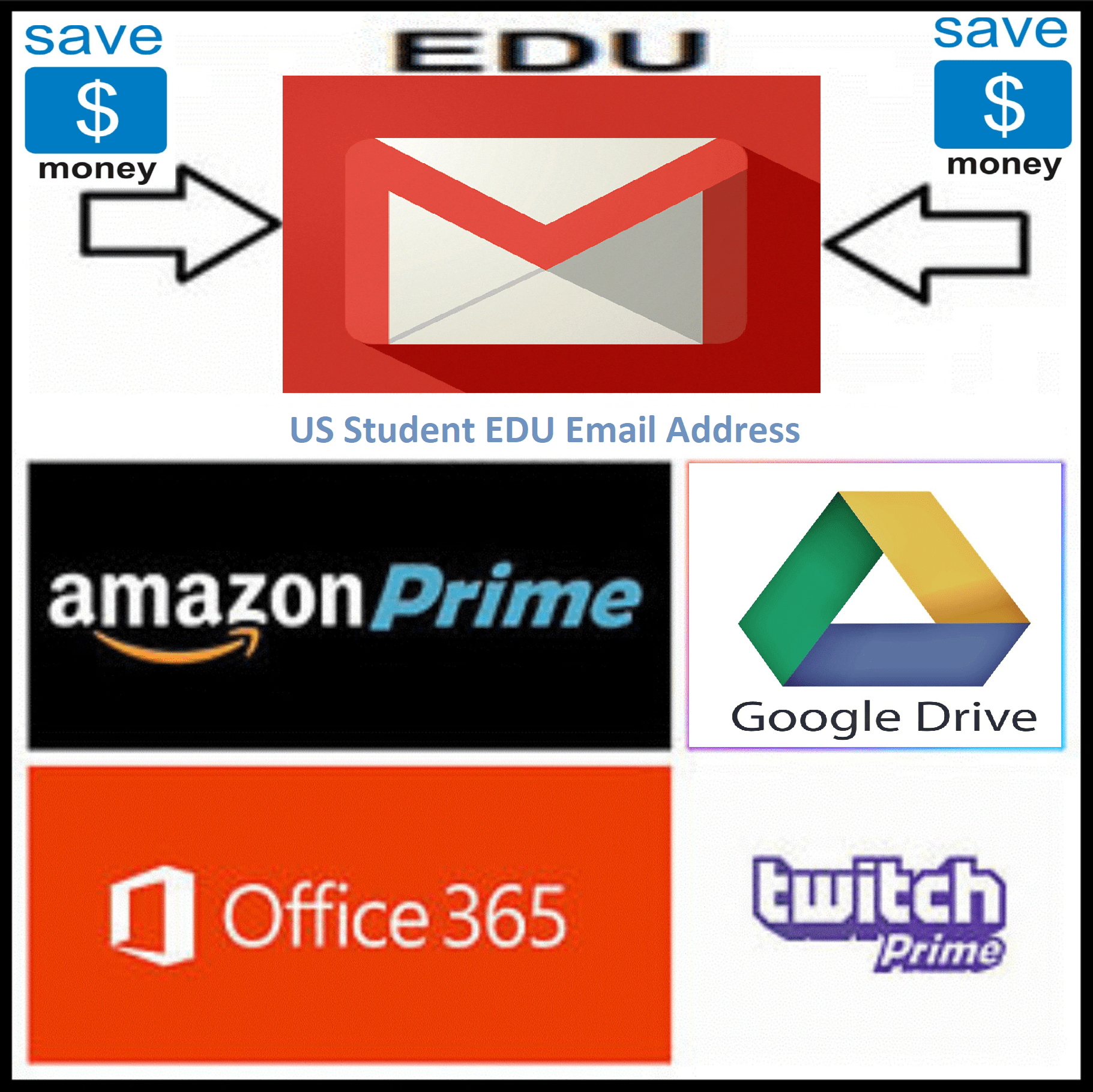 Edu Email ✅ 6Months Amazon Prime Unlimited Google Drive Storage US Student Mail 